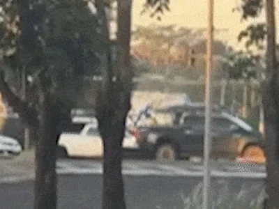 Helicóptero da PM pousa em rotatória e é o vídeo mais visto