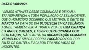 Comando Vermelho nega execução e culpa PCC em Cassilândia